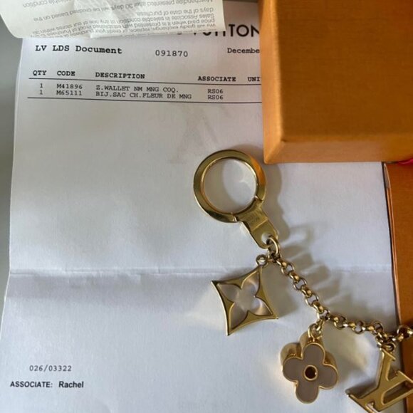 LOUIS VUITTON FLUER de MONOGRAM BAG CHARM and KEY HOLDER (w/ orig receipt) - Picture 4 of 5